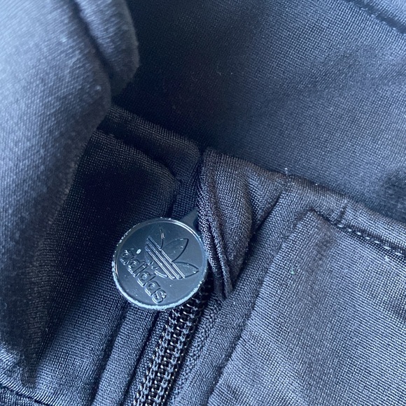 Adidas Original kids black white track jacket zip up lightweight three stripe XS - Picture 6 of 16